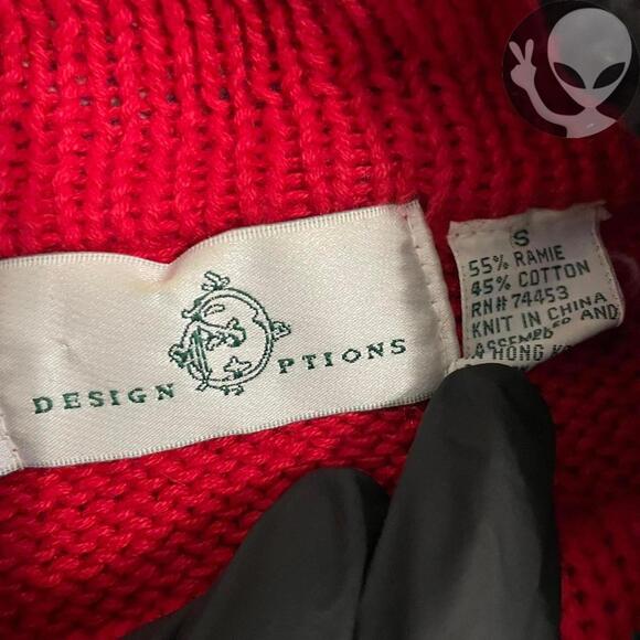 Christmas Bear Knit Sweater women medium red holiday preppy - Picture 4 of 6